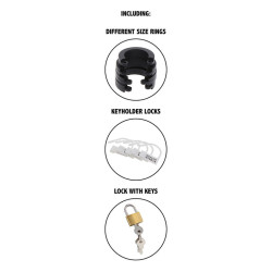HIDDEN DESIRE - EXTREME CHASTITY COCK CAGE SILICONE SIZE L BLACK