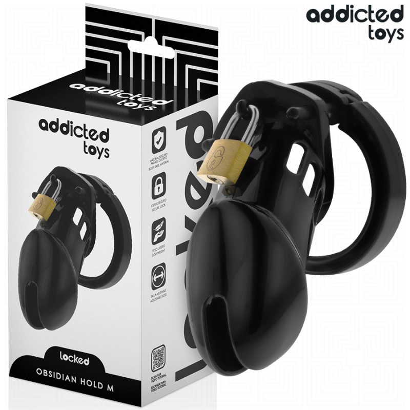 ADDICTED TOYS LOCKED - OBSIDIAN HOLD PENIS CAGE ROZMIAR M