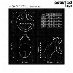 ADDICTED TOYS LOCKED - MINDNIGHT CELL PENIS CAGE ROZMIAR L