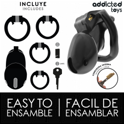 ADDICTED TOYS LOCKED - MINDNIGHT CELL PENIS CAGE ROZMIAR S 4.8 CM