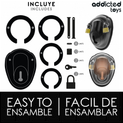 ADDICTED TOYS LOCKED - BEZKLUCZYKOWA KLATKA NA PENISA 11,5 CM