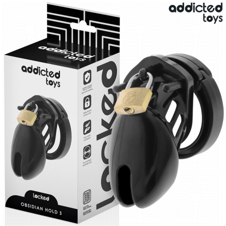 ADDICTED TOYS LOCKED - OBSIDIAN HOLD PENIS CAGE ROZMIAR S
