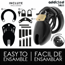 ADDICTED TOYS LOCKED - OBSIDIAN HOLD PENIS CAGE ROZMIAR S