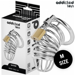 ADDICTED TOYS LOCKED - KLATKA NA PENISA METALOWA IRON CELL ROZMIAR M