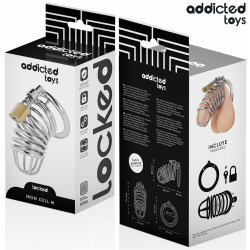 ADDICTED TOYS LOCKED - KLATKA NA PENISA METALOWA IRON CELL ROZMIAR M