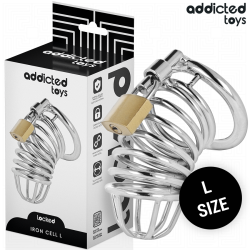 ADDICTED TOYS LOCKED - KLATKA NA PENISA METALOWA IRON CELL 5 CM ROZMIAR L