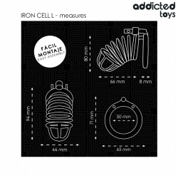 ADDICTED TOYS LOCKED - IRON CELL JAULA PARA PENE DE METAL 5 CM TALLA L