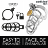 ADDICTED TOYS ZAMKNIĘTE - SREBRNY ZAMEK METALOWY PENIS CAGE ROZMIAR S