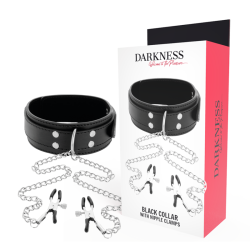 DARKNESS - KOLNIERZ Z ZACISKAMI NA SUMKI CZARNY