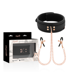 COQUETTE CHIC DESIRE - FANTASY NASZYJNIK Z ZACISKIEM NA SUTKI Z NEOPRENOWA PODSZEWKA