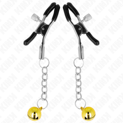 KINK - GOLDENE JINGLE BELL ANHÄNGER-NIPPELKLAMMERN 6 CM