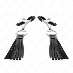 KINK - LEATHERETTE TASSEL NIPPLE CLAMPS 6 CM