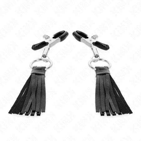 KINK - LEATHERETTE TASSEL NIPPLE CLAMPS 6 CM