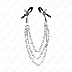 KINK - ZACISKI NA SUMKI Z 3 LANCUCHAMI SREBRNE 20/23/28 CM