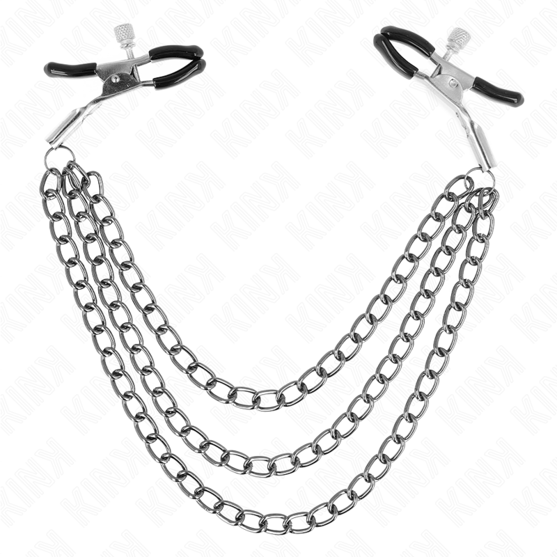 KINK - ZACISKI NA SUMKI Z 3 LANCUCHAMI CZARNE 20/23/28 CM