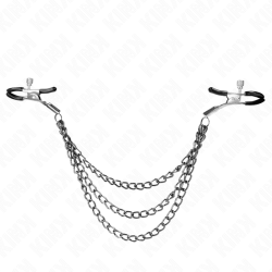 KINK - ZACISKI NA SUMKI Z 3 LANCUCHAMI CZARNE 20/23/28 CM