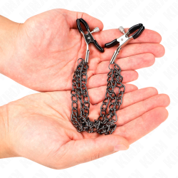 KINK - ZACISKI NA SUMKI Z 3 LANCUCHAMI CZARNE 20/23/28 CM
