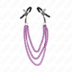 KINK - ZACISKI NA SUMKI Z 3 LANCUCHAMI FIOLETOWE 20/23/28 CM