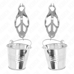 KINK - JAPANESE CLOVER NIPPLE CLAMPS WITH BUCKETS SILVER