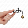 ZACISKI NA SUTKI TYPU KINK - BELL JAW, CZARNE 7 CM