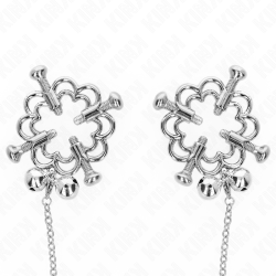 KINK - PINÇAS DE FLOR DE METAL COM CORRENTE