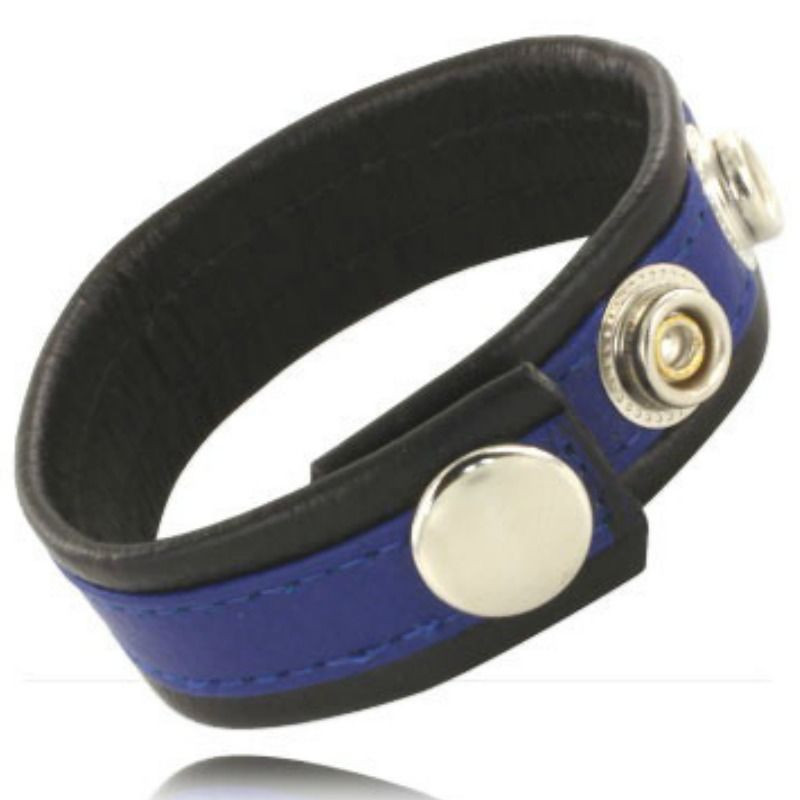 LEATHER BODY - ADJUSTABLE LEATHER STRAP FOR PENIS BLUE-BLACK LEATHER BODY - ADJUSTABLE LEATHER STRAP FOR PENIS BLUE-BLACK