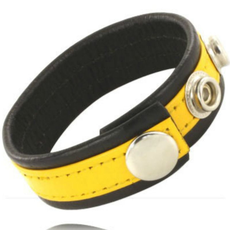 LEATHER BODY - CINTURINO IN PELLE REGOLABILE PENE GIALLO-NERO LEATHER BODY - CINTURINO IN PELLE REGOLABILE PENE GIALLO-NERO