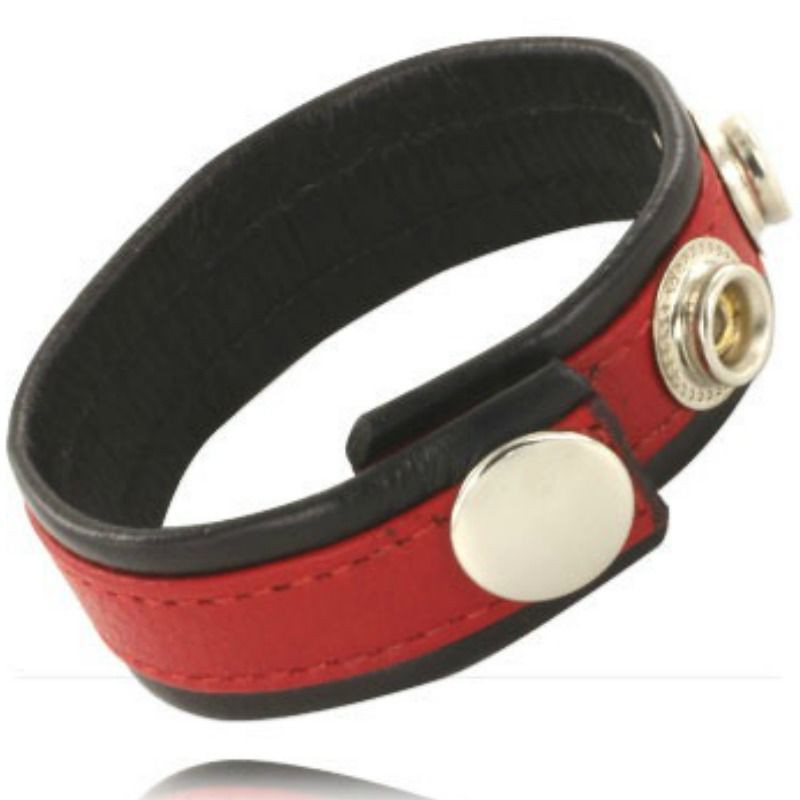 LEATHER BODY - CINTA DE COURO AJUSTVEL PARA PÊNIS VERMELHO-PRETO LEATHER BODY - CINTA DE COURO AJUSTVEL PARA PÊNIS VERMELHO-PRETO