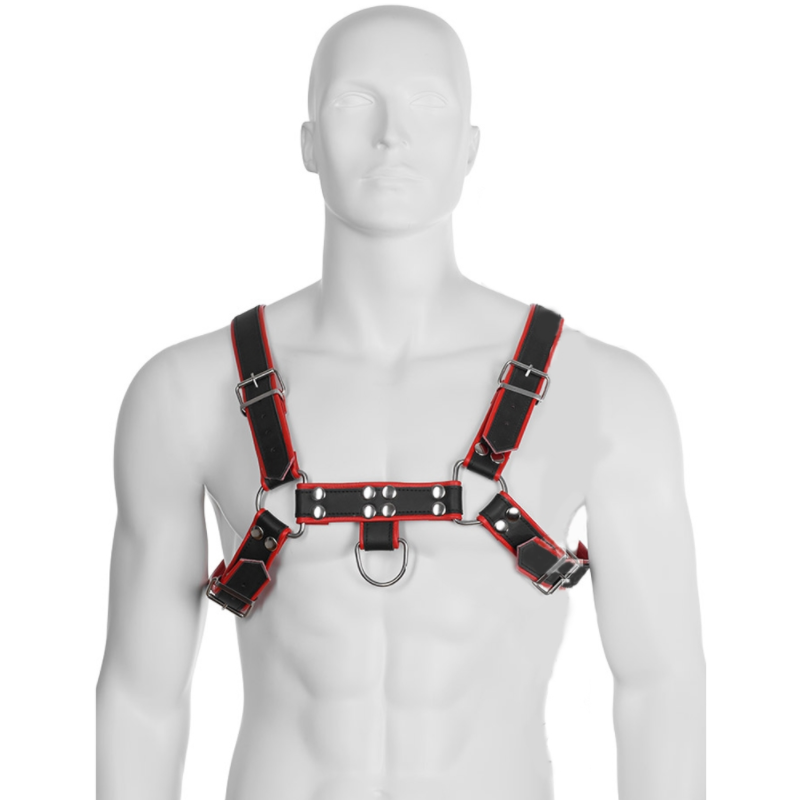 LEATHER BODY - ?A?CUCH III CZARNY / CZERWONY