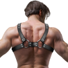 FETISH SUBMISSIVE ATTITUDE - MENS ADJUSTABLE ECO-LEATHER CHEST BULLDOG HARNESS