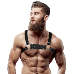 FETISH SUBMISSIVE ATTITUDE - M?SKA UPRZ?? Z EKO-SKÓRY W KSZTA?CIE BULLDOGA ROZMIAR M/L