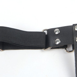 SUBBLIME - 953744 REGULOWANA SKÓRZANA PODWIĄZKA PUNK CZARNA JEDEN ROZMIAR