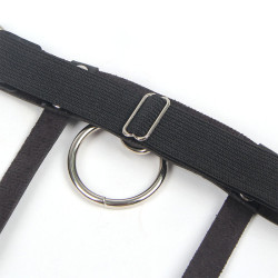 SUBBLIME - 953744 REGULOWANA SKÓRZANA PODWIĄZKA PUNK CZARNA JEDEN ROZMIAR