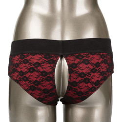 CALEXOTICS - SCANDAL CROTCHLESS PANTIES SET MIT DILDO GRÖSSE S/M