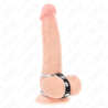 KINK - PODWÓJNY PENIS METALOWY 3,8 CM NA 5 CM POLACZONY SKÓRA