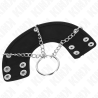 KINK - PENIS RING 4 CM LANCUSZEK 7 CM METALOWY Z PASKIEM SKÓRZANYM