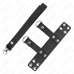 KINK - PENIS RING Z REGULOWANYM PASKIEM SKÓRZANYM