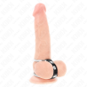 KINK - PODWÓJNY PENIS RING 3,8 CM NA 5 CM LACZONY SKÓRA