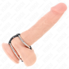 KINK - ANEL DUPLO PARA PÊNIS DE 3,8 CM A 5 CM CONECTADO POR COURO
