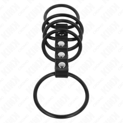 KINK - 5 SILIKONOWYCH PIERSCIENI NA PENISA OD 3,8 CM DO 4,8 CM POLACZONYCH SKÓRA