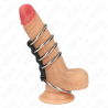 KINK - 5 PIERSCIENI NA PENISA 3,7 CM NA 5 CM METALOWYCH LACZONYCH SKÓRA