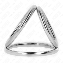 KINK - PIERSCIEN NA PENISA Z TRÓJKATNEGO CHROMU METALOWY 3,8 CM DO 5 CM MODEL 2