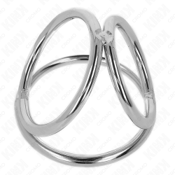 KINK - PIERSCIEN NA PENISA Z TRÓJKATNEGO CHROMU METALOWY 3,8 CM DO 5 CM MODEL 2