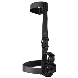 FETISH SUBMISSIVE BONDAGE - KOLNIERZ I MANKIETY NA NADGARSTKACH ZESTAW UMOZLIWIAJACY CIALO