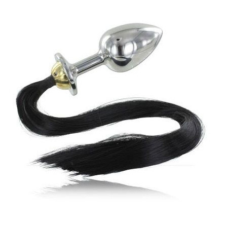 METAL HARD - PLUG ANAL ACERO CON COLA 8.89CM