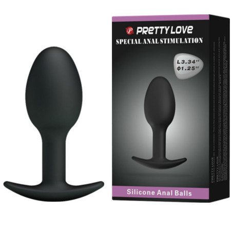 PRETTY LOVE - SILIKONOWY KOREK ANALNY 6,5 CM CZARNY