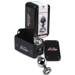 SECRETPLAY - KOREK ANALNY PRZEZROCZYSTY ALUMINIUM 8 CM
