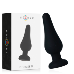 INTENSE - KOREK ANALNY PIPO M CZARNY SILIKON 11 CM