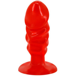 BAILE - KOREK ANALNY UNISEX Z CZERWONA PRZYSSAWKA