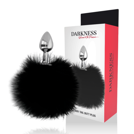 DARKNESS - DODATKOWA ZATYCZKA ANALNA Z OGONEM CZARNA 7 CM